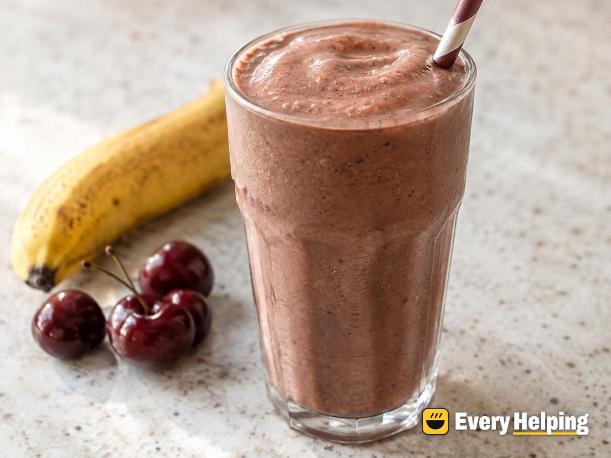 Chocolate Cherry Banana Protein Smoothie