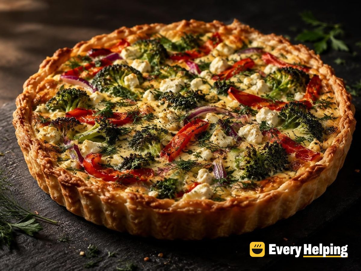 Roasted Red Pepper and Broccoli Feta Tarts