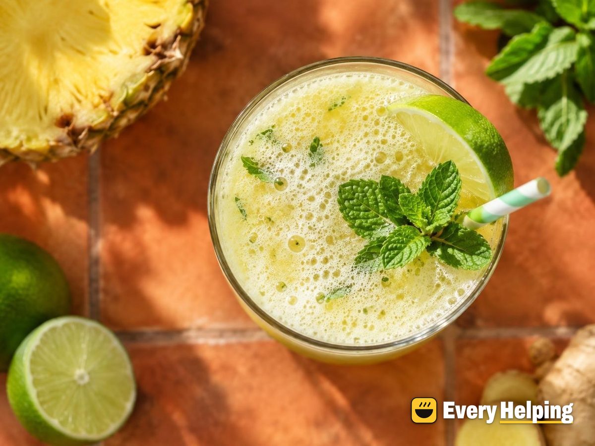 Sparkling Pineapple Coconut Mint Cooler