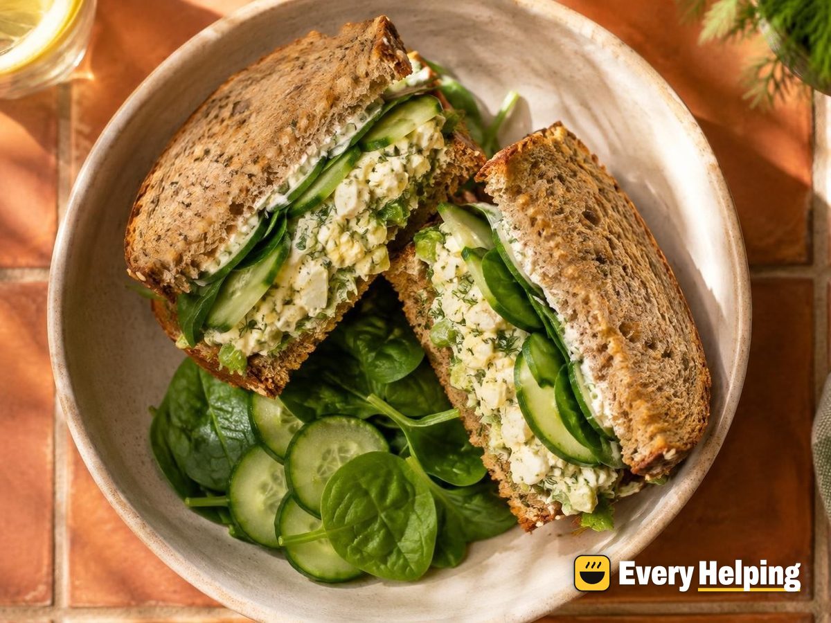 Dill Egg Salad Sandwiches with Cucumber