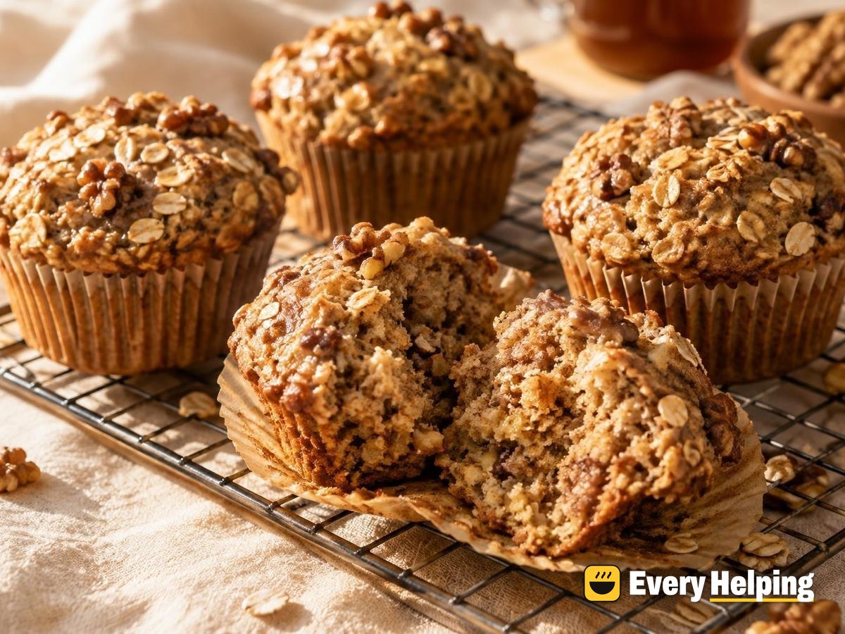 Brown Butter Maple Oat Walnut Muffins
