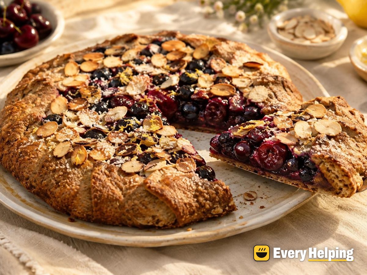 Blueberry Cherry Rye Galettes with Almond Crunch