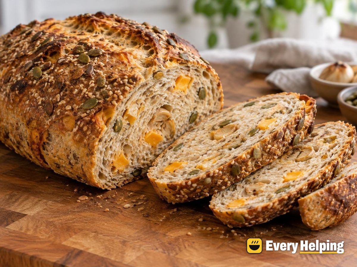 Garlic Cheddar Seeded Bread Flour Batard