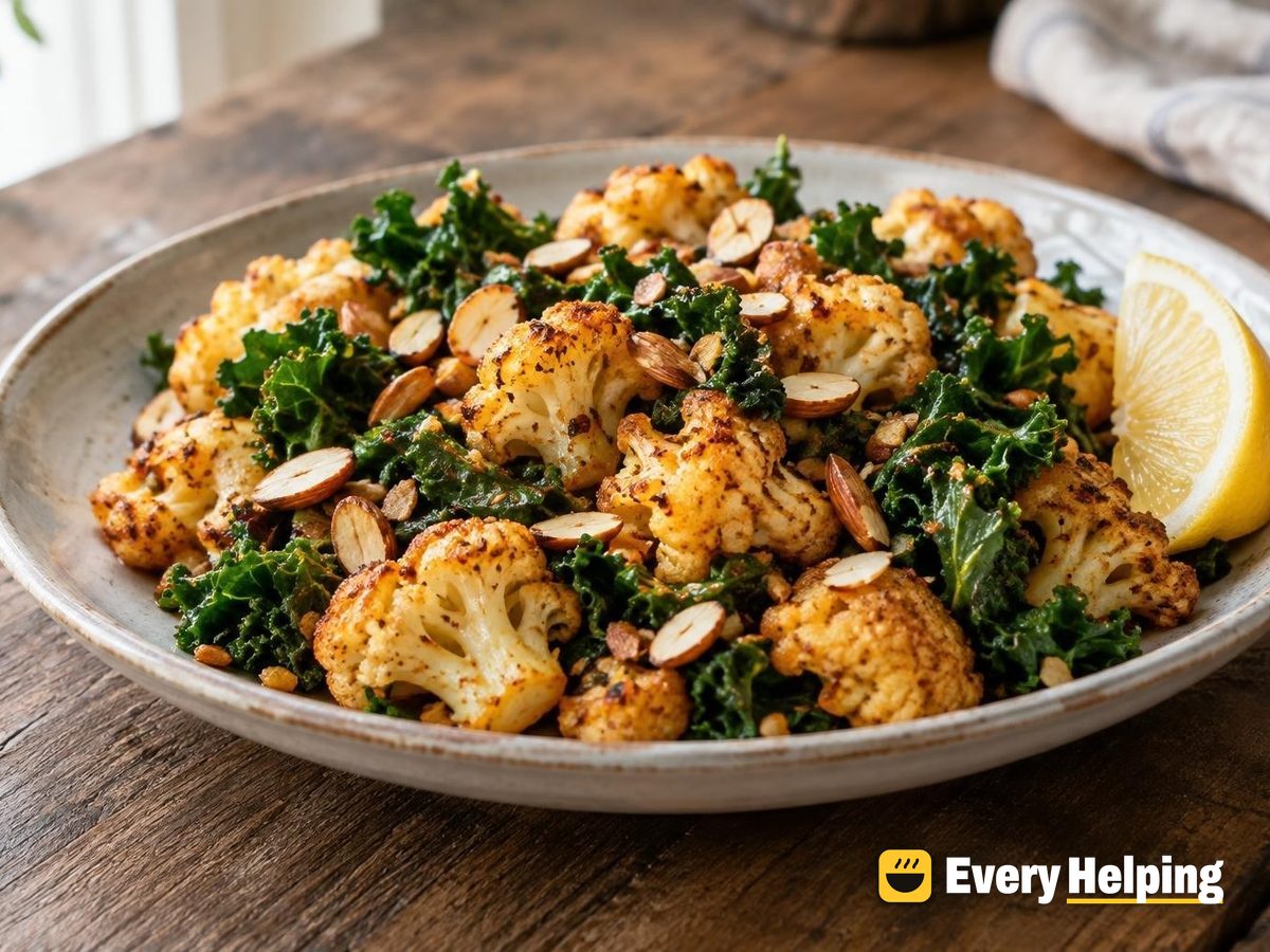Smoky Sautéed Cauliflower with Kale and Almonds