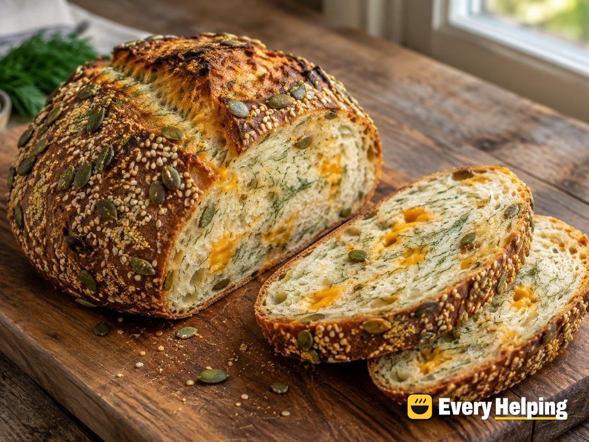 Dill Cheddar Seeded Sourdough Boule