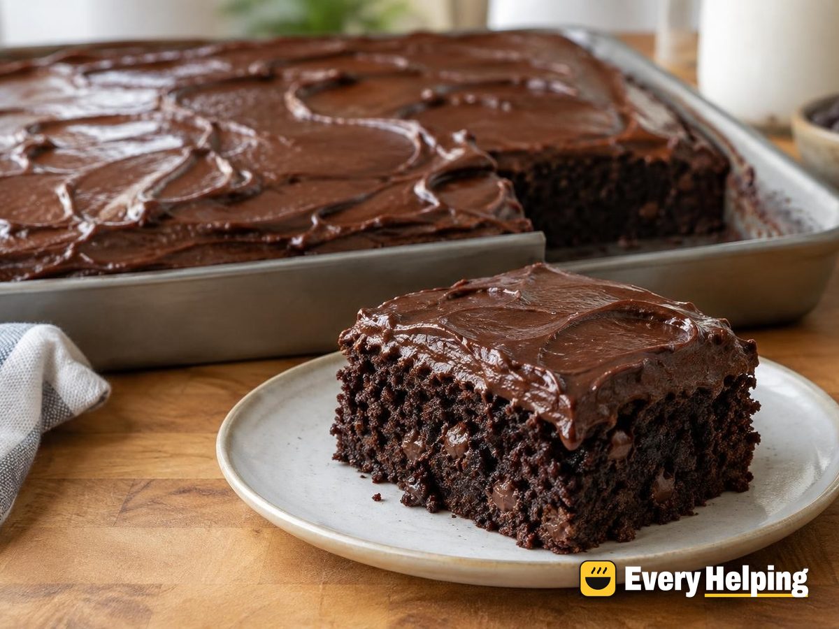 Buttermilk Chocolate Sheet Cake with Fudge Frosting
