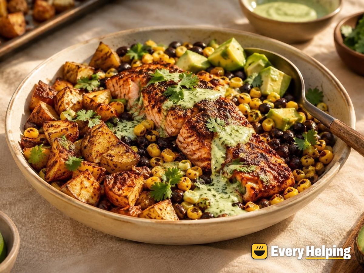 Chili-Lime Salmon Bowls with Cilantro Sauce