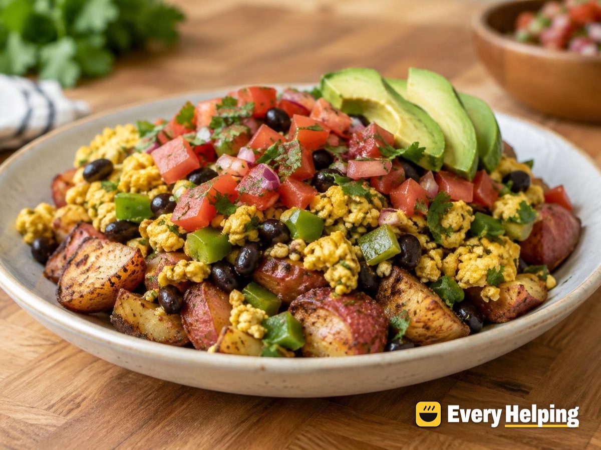 Tofu Scramble Potato Bowls with Fresh Salsa