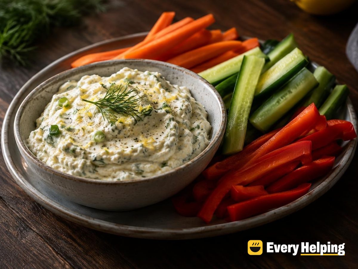 Herbed Lemon Queso Blanco Spread with Crudités