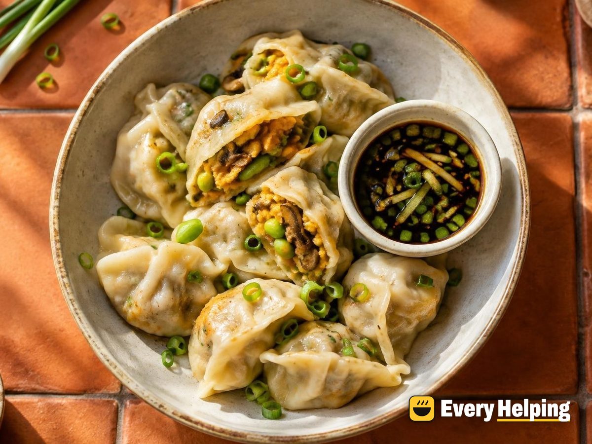 Sweet Potato, Mushroom and Scallion Boiled Dumplings