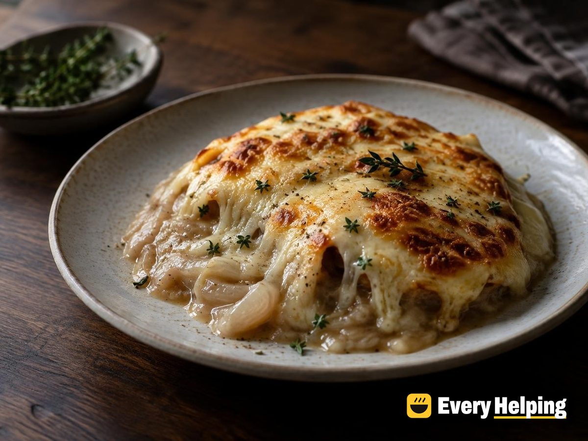 Silky Onion Thyme Soubise with Mozzarella