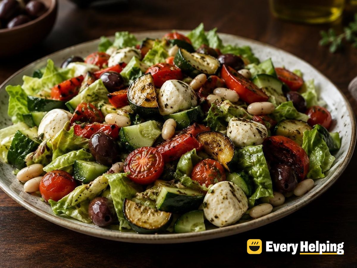 Italian Chopped Salad with Roasted Vegetables
