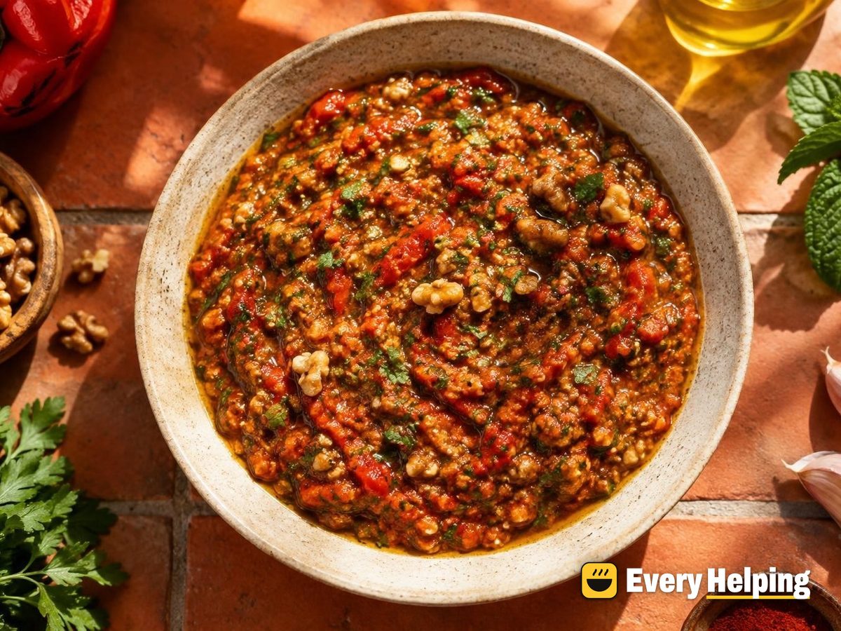 Toasted Walnut Roasted Pepper Parsley Pesto