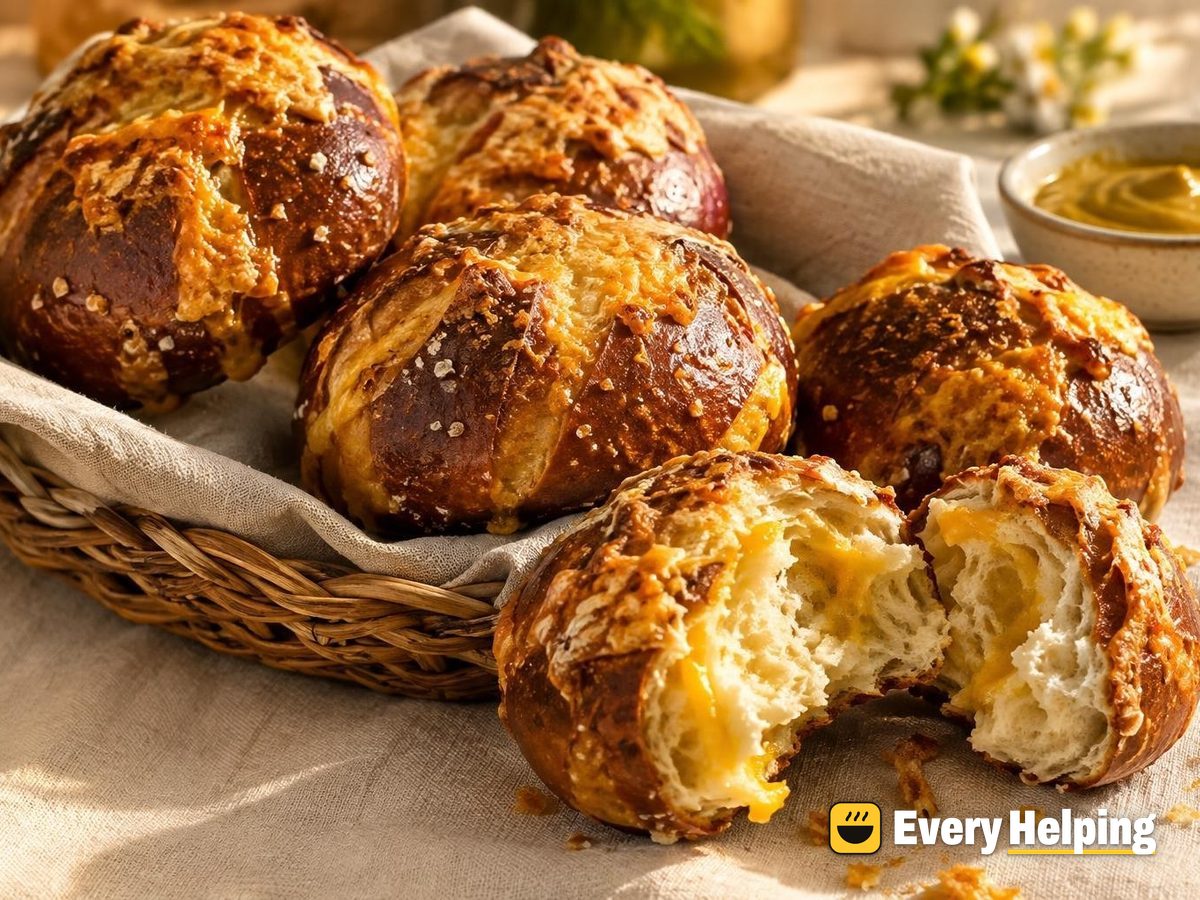 Sharp Cheddar Milk Pretzel Rolls