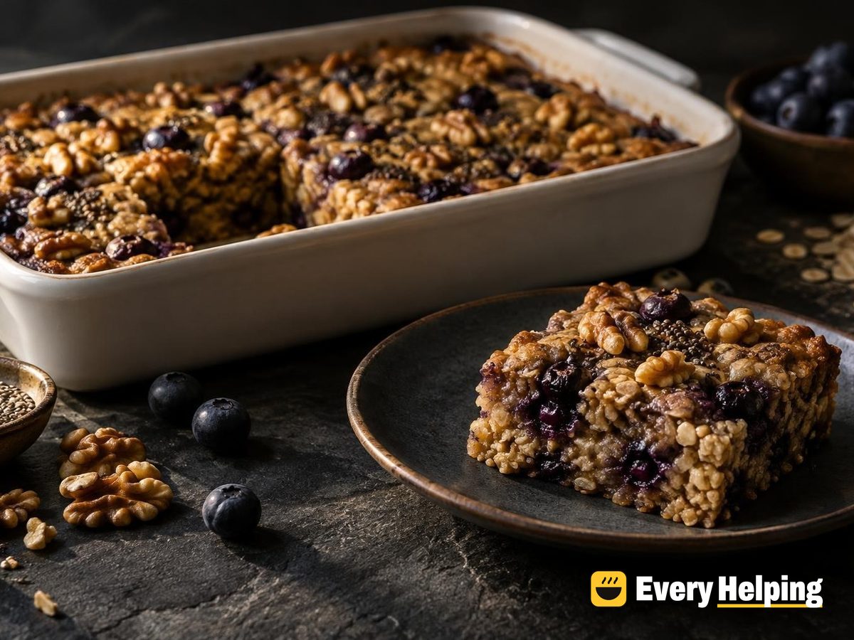 Vanilla Blueberry Walnut Chia Oat Bars