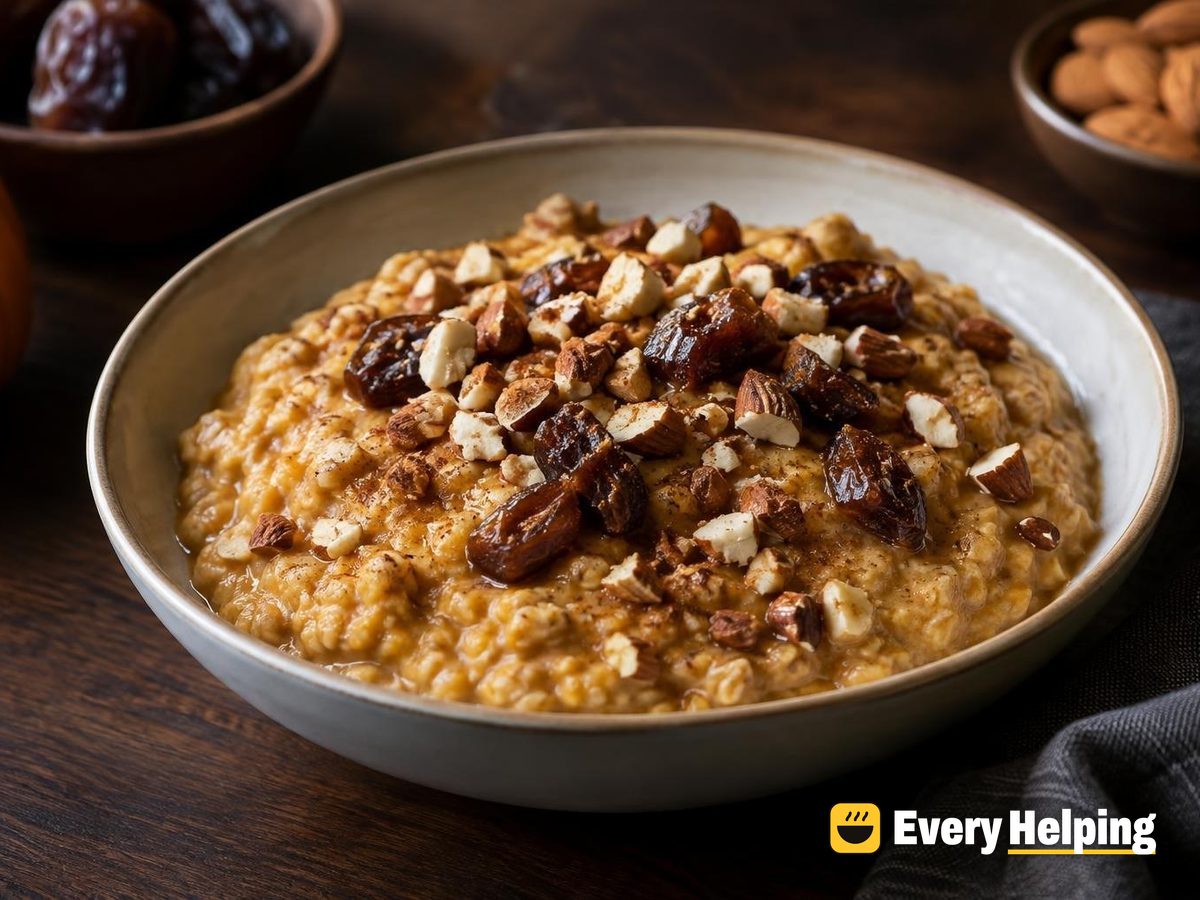 Slow-Cooker Pumpkin Spice Whole Milk Oats with Dates