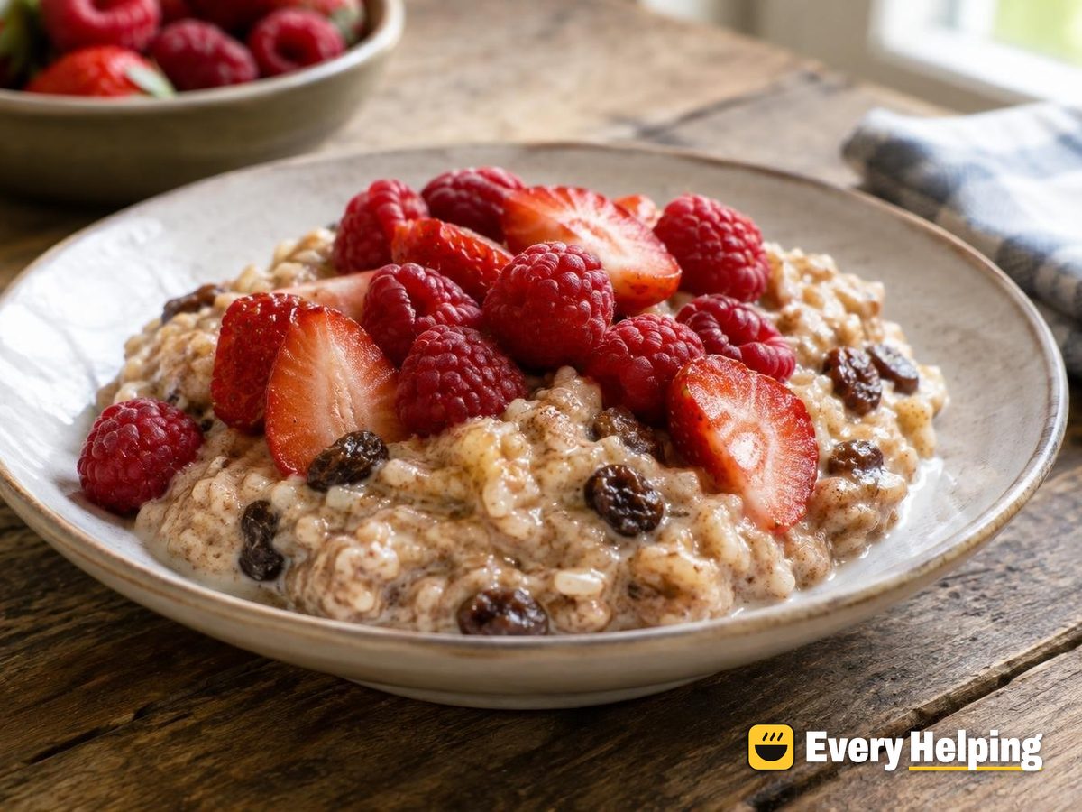 Slow-Cooker Brown Rice Pudding with Berries