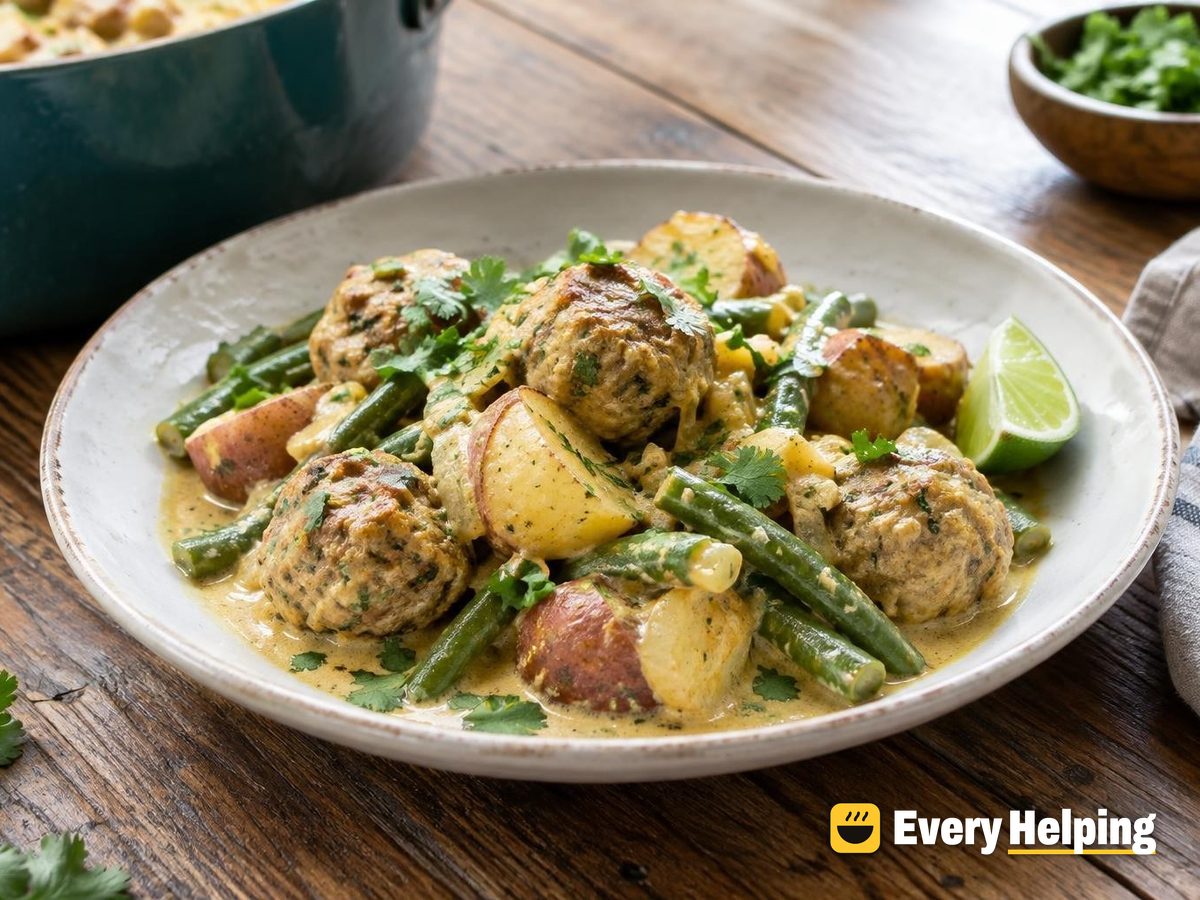 Turkey Kofta and Potato Coconut Curry