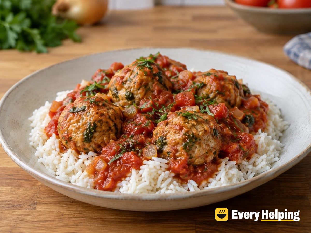 Herby Turkey Meatballs in Tomato Sauce