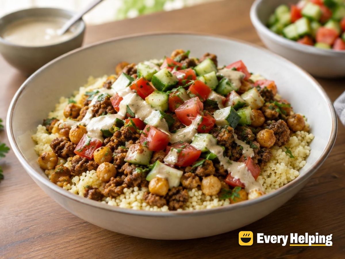 Spiced Beef and Chickpea Couscous Bowls