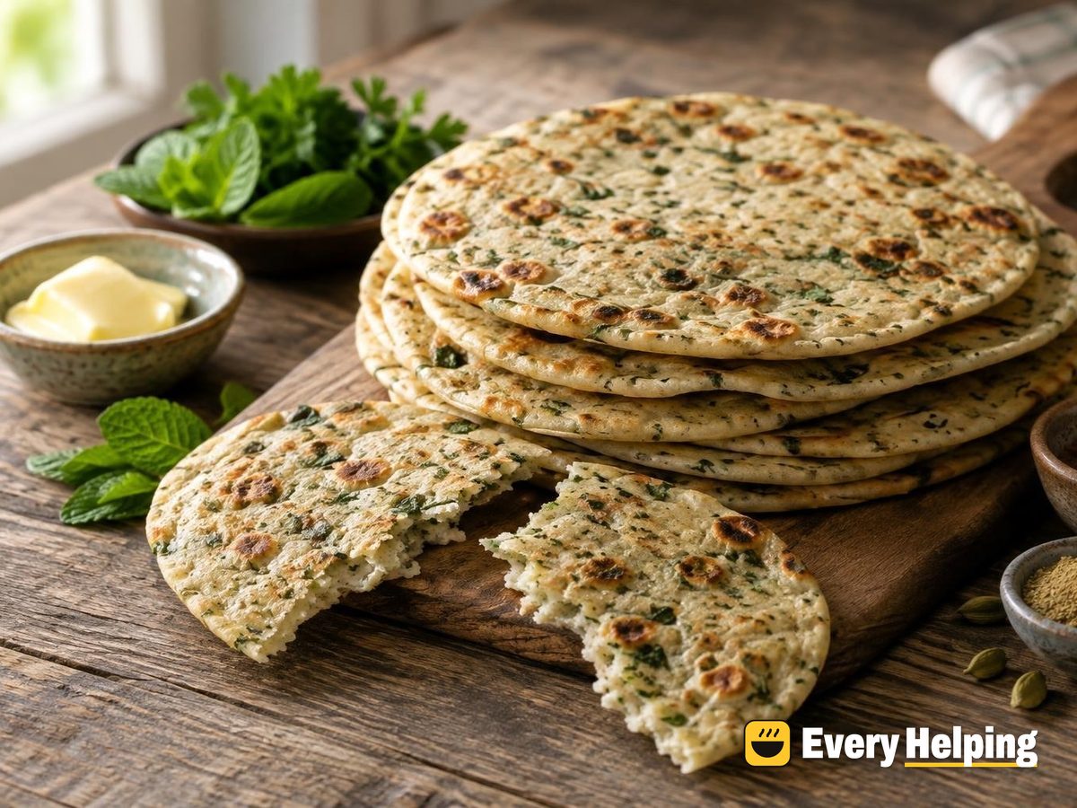 Cardamom-Cinnamon Mint Tortillas with Butter