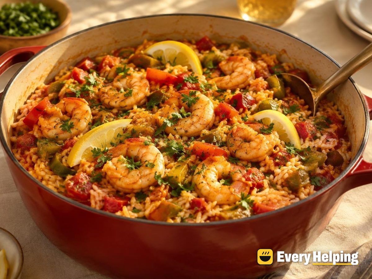 Smoky Tomato and Pepper Shrimp Pilaf