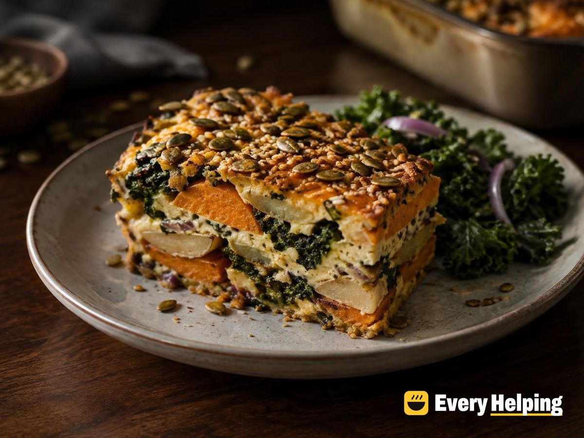 Sweet Potato Kale Egg Bake with Pepita Crust