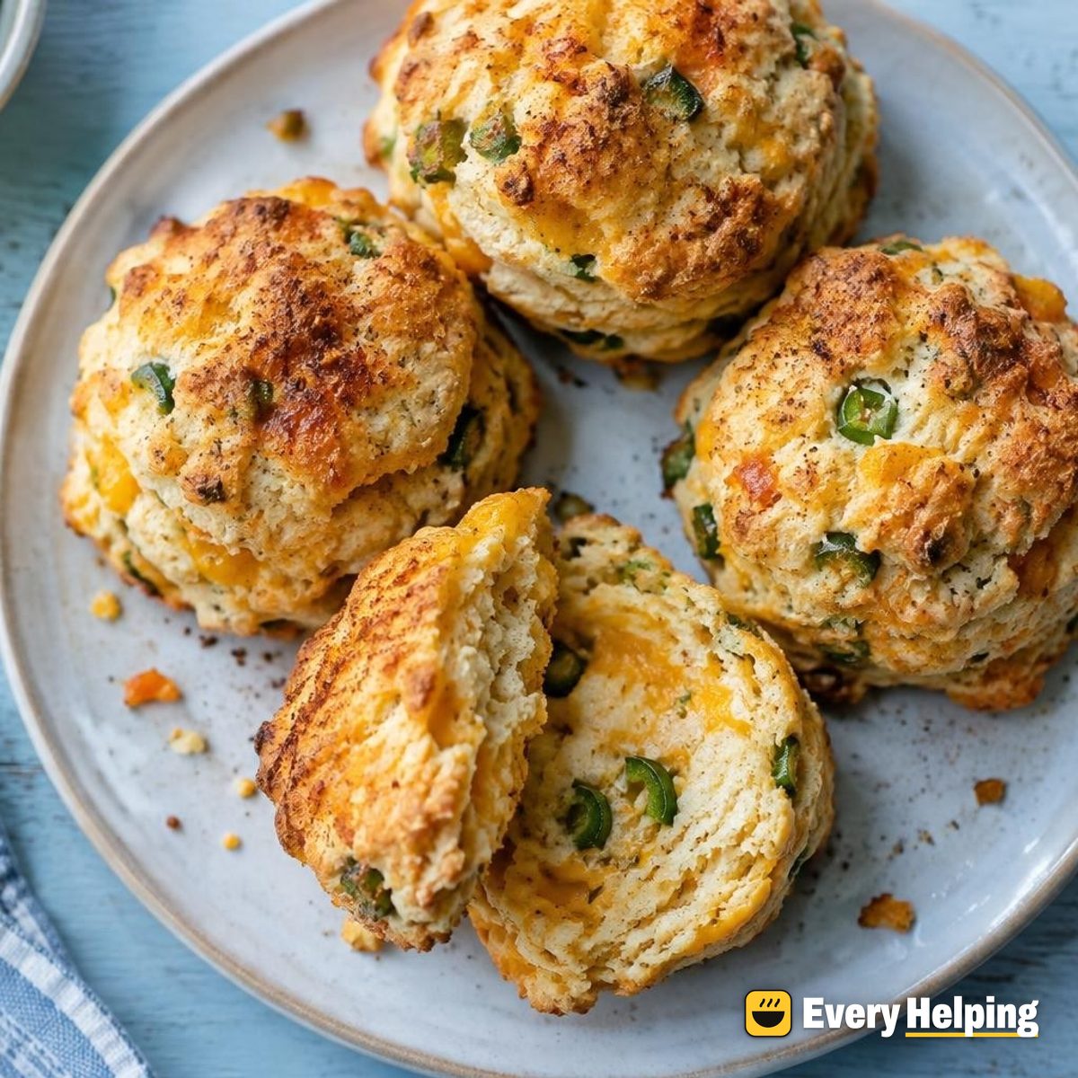 Flaky Cheddar Jalapeño Pepper Biscuits