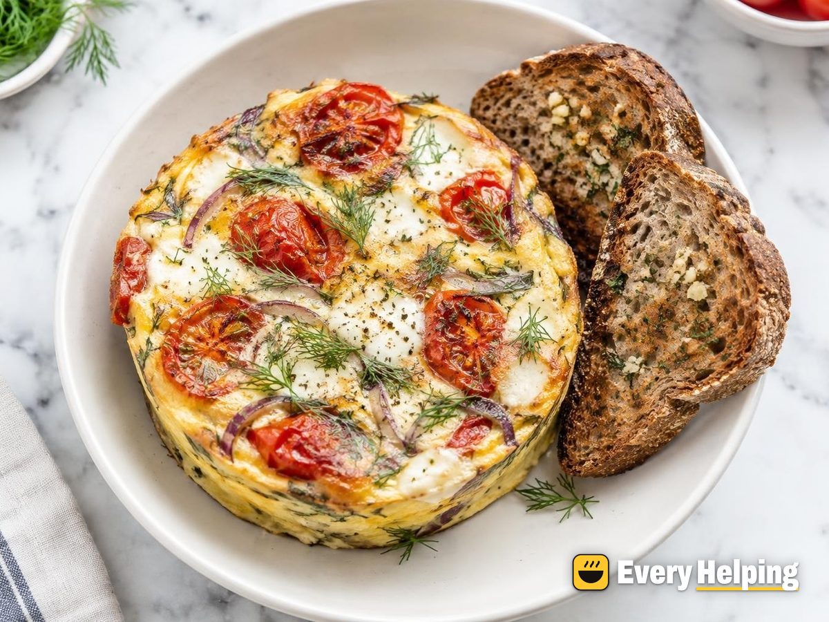 Roasted Tomato, Dill and Mozzarella Frittata
