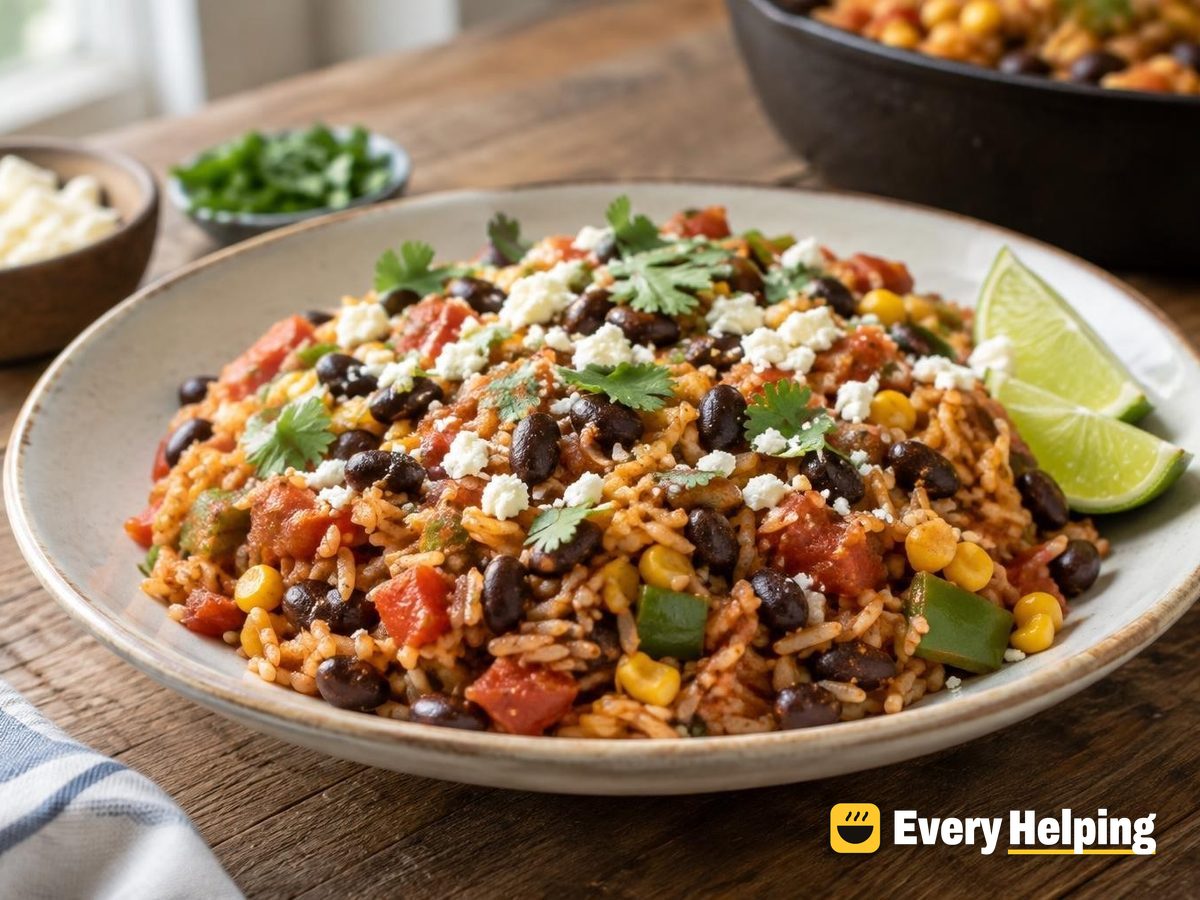 Skillet Black Bean Pilaf with Jalapeño and Corn