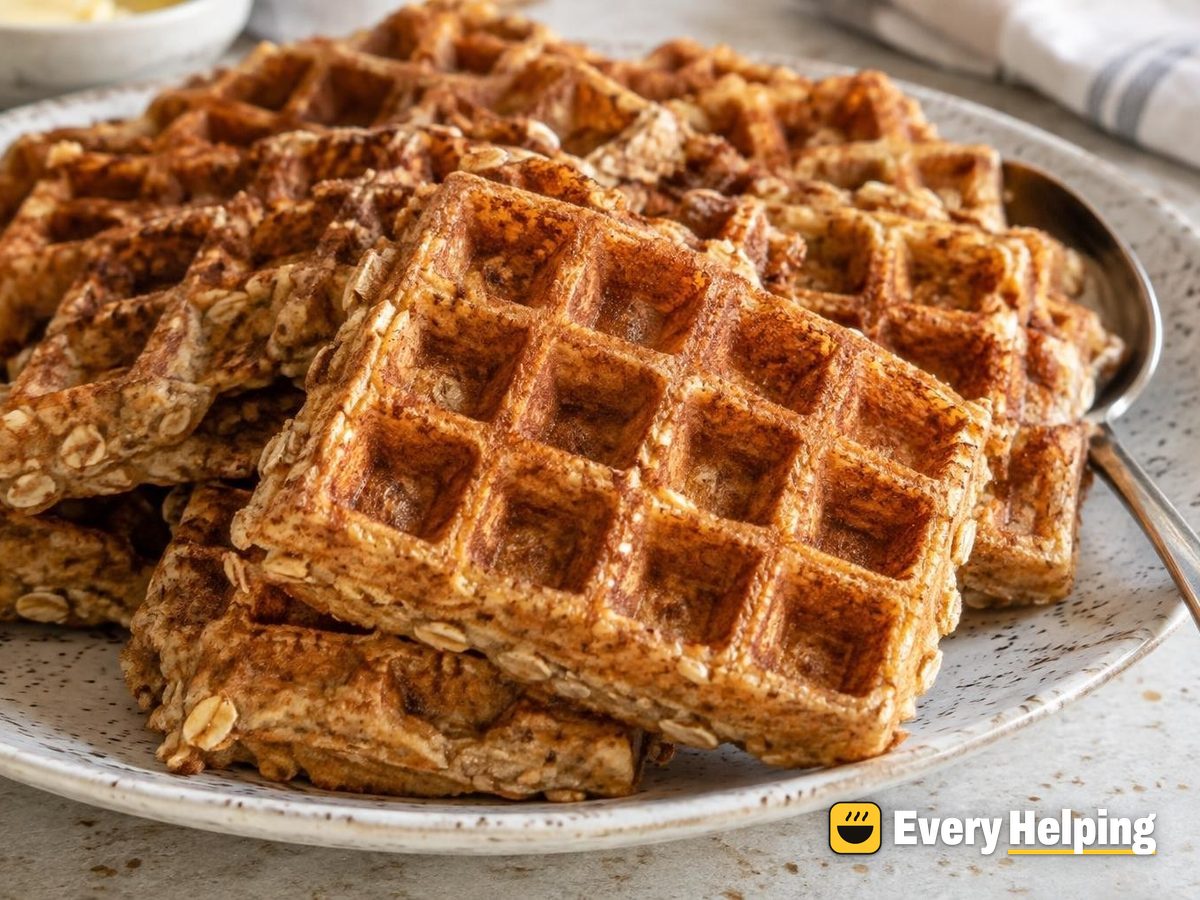 Oven-Baked Cinnamon Oat Waffles