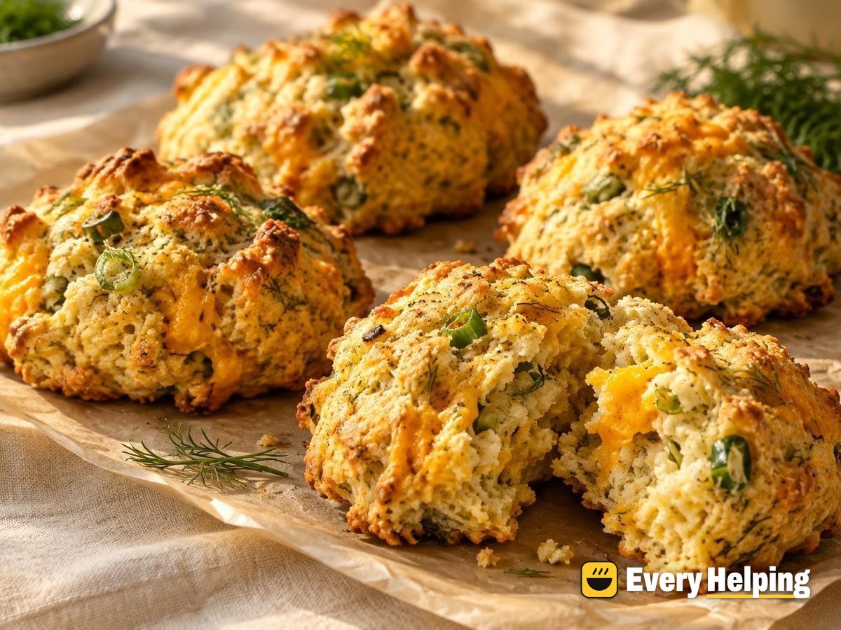 Cheddar Dill Cornmeal Drop Scones