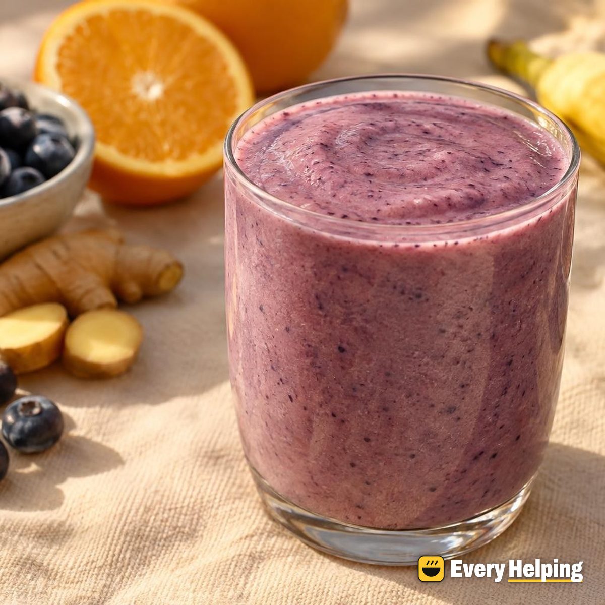 Blueberry Orange Ginger Cottage Cheese Smoothie