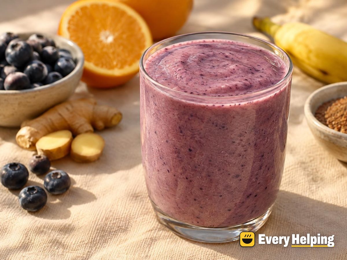 Blueberry Orange Ginger Cottage Cheese Smoothie
