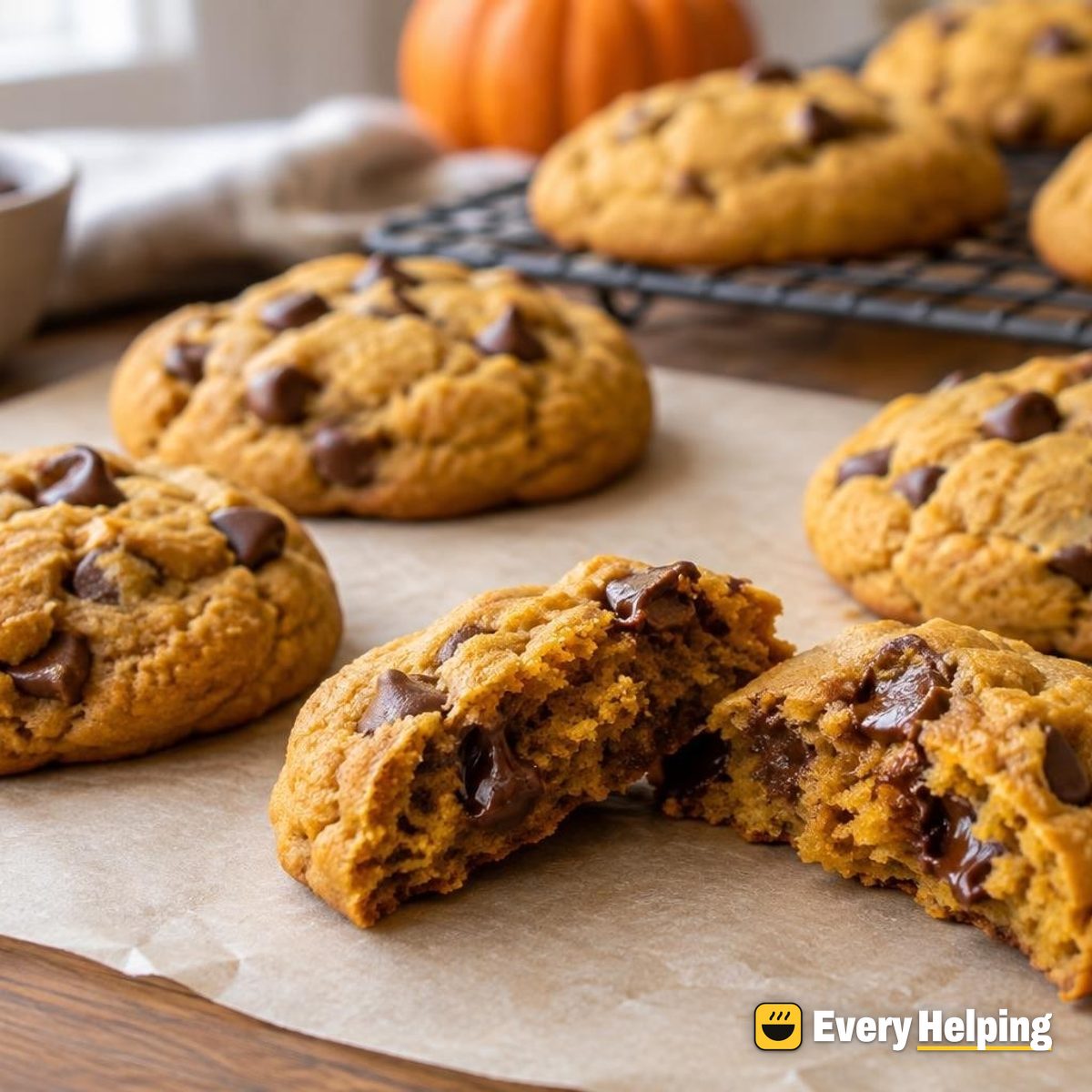 Soft Pumpkin Chocolate Chip Cookies