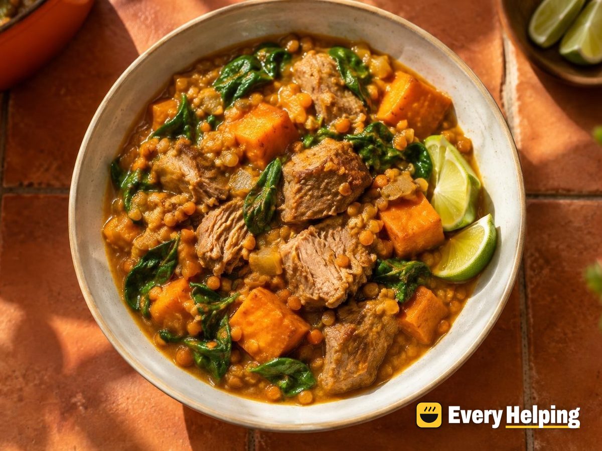 Pork Shoulder, Red Lentil and Sweet Potato Curry