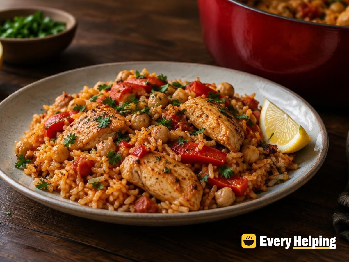 Turkish-Style Chicken Pilaf with Peppers
