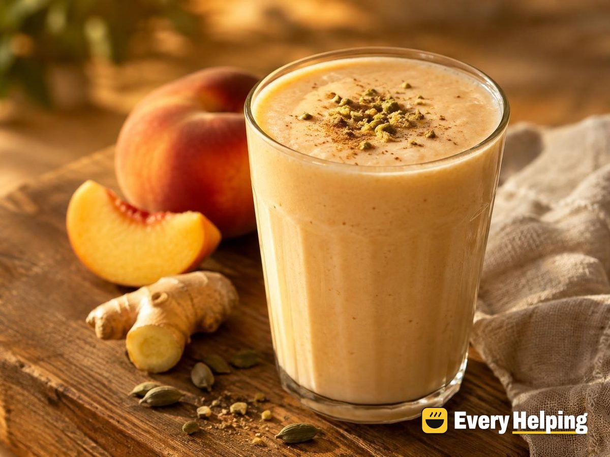 Cardamom Peach Lassi with Maple and Ginger