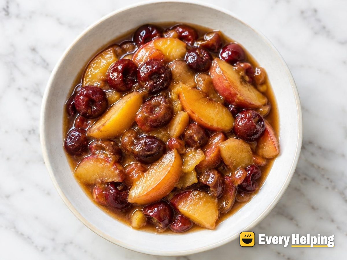Brown Butter Vanilla Cherry-Peach Compote
