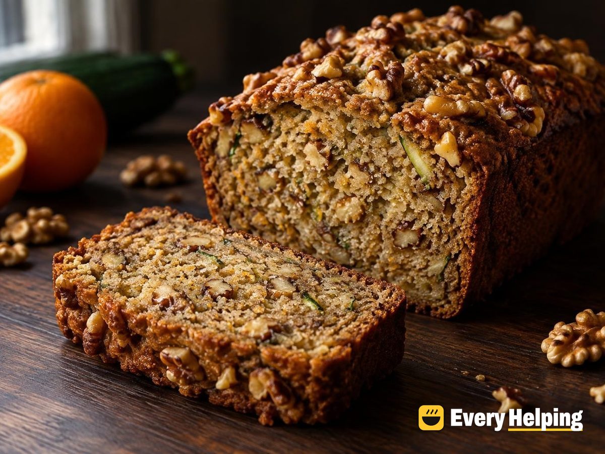 Honey Orange Zucchini Walnut Bread