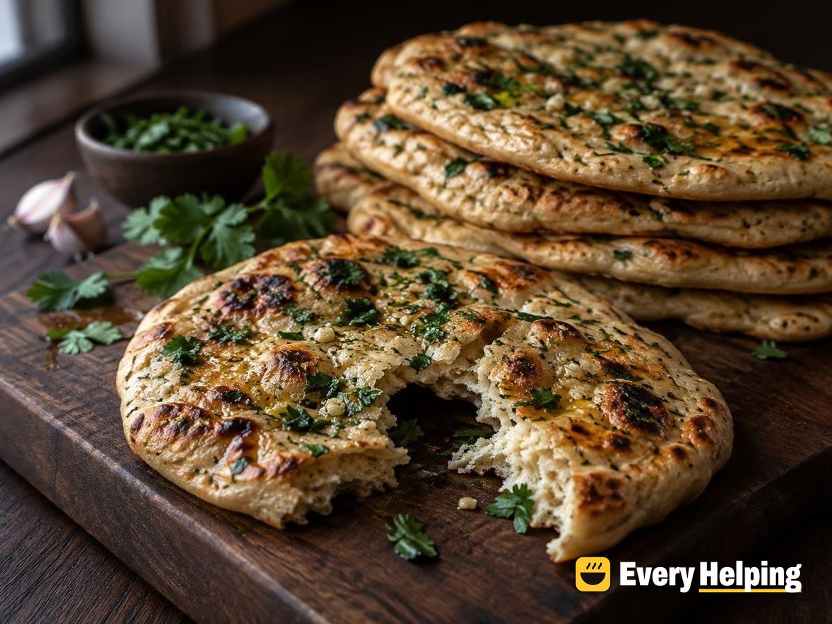 Whole Wheat Garlic-Cilantro Naan