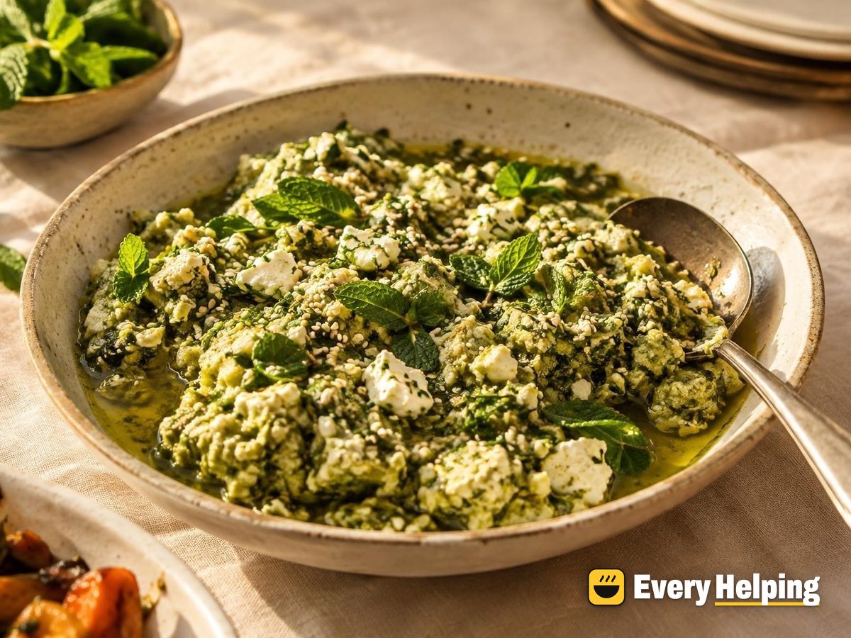 Roasted Garlic Mint and Feta Pesto