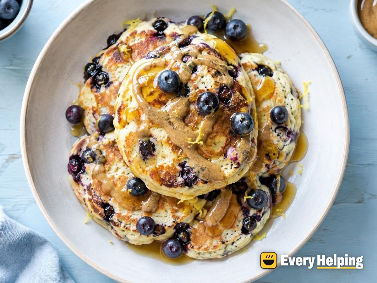 Fluffy Blueberry Cottage Cheese Pancakes