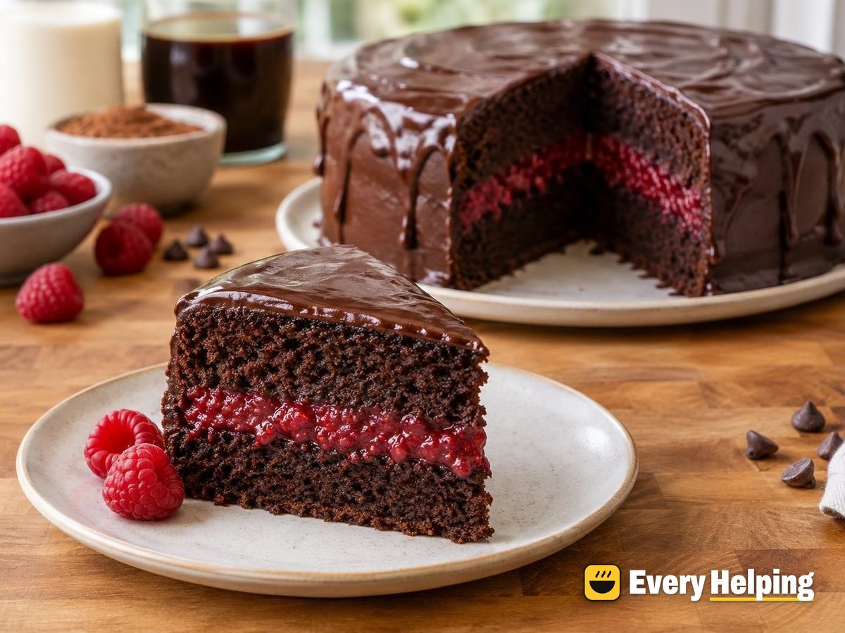 Chocolate Layer Cake with Raspberry Filling