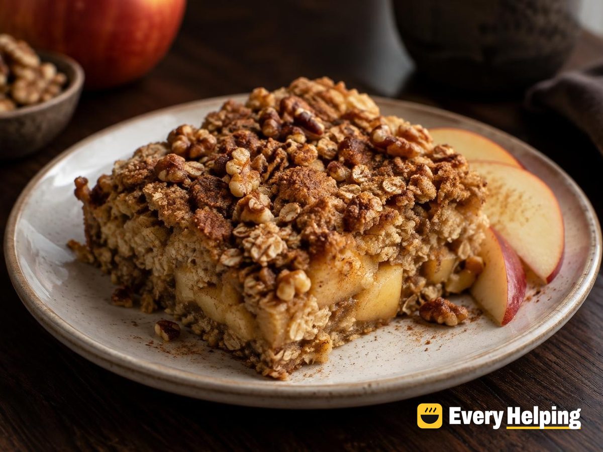 Apple Cinnamon Walnut Crumble Baked Oatmeal