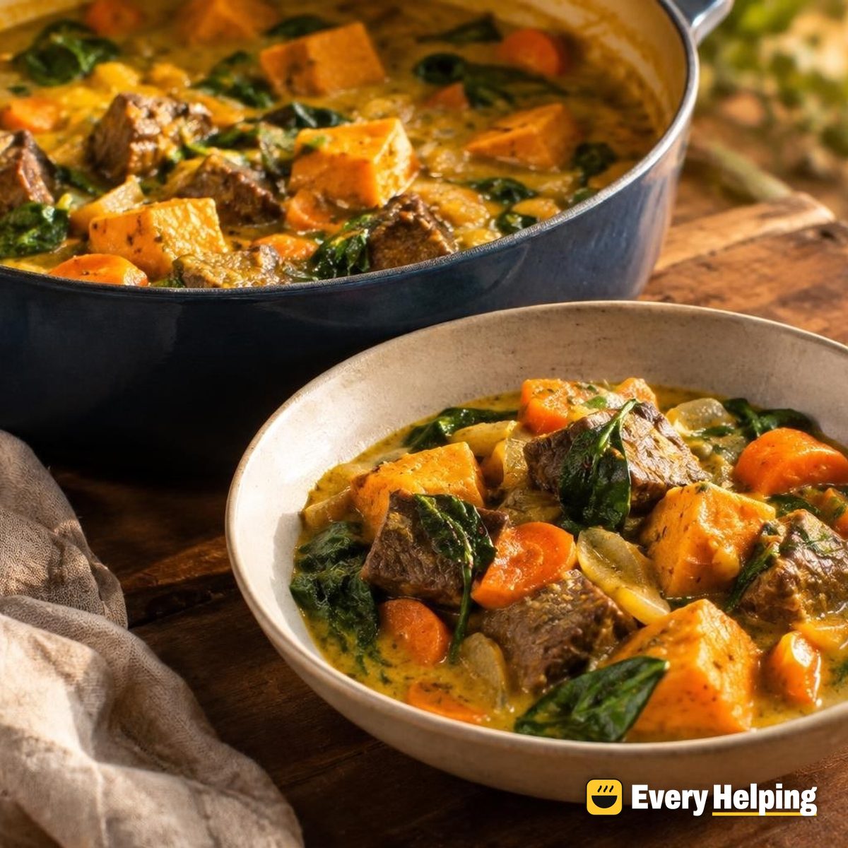 Coconut Beef Chuck Stew with Sweet Potatoes