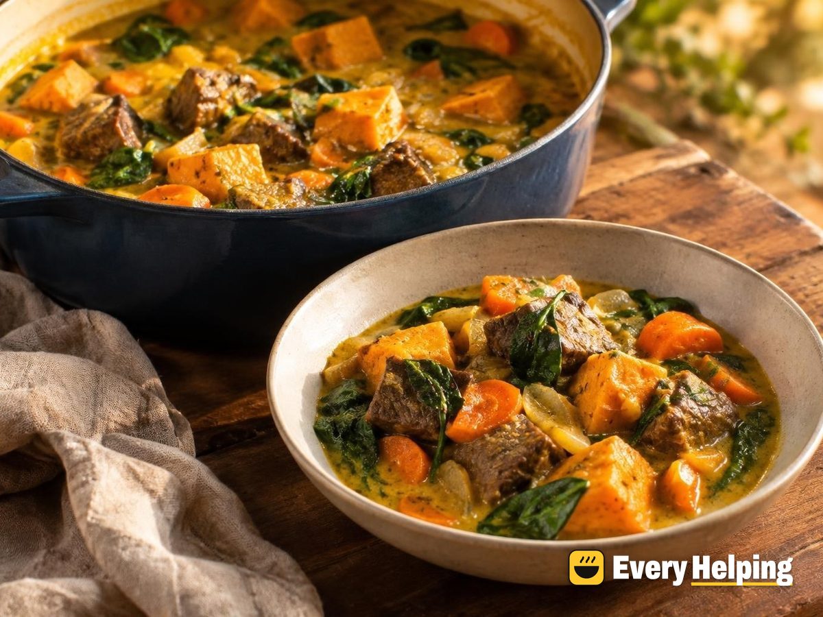 Coconut Beef Chuck Stew with Sweet Potatoes
