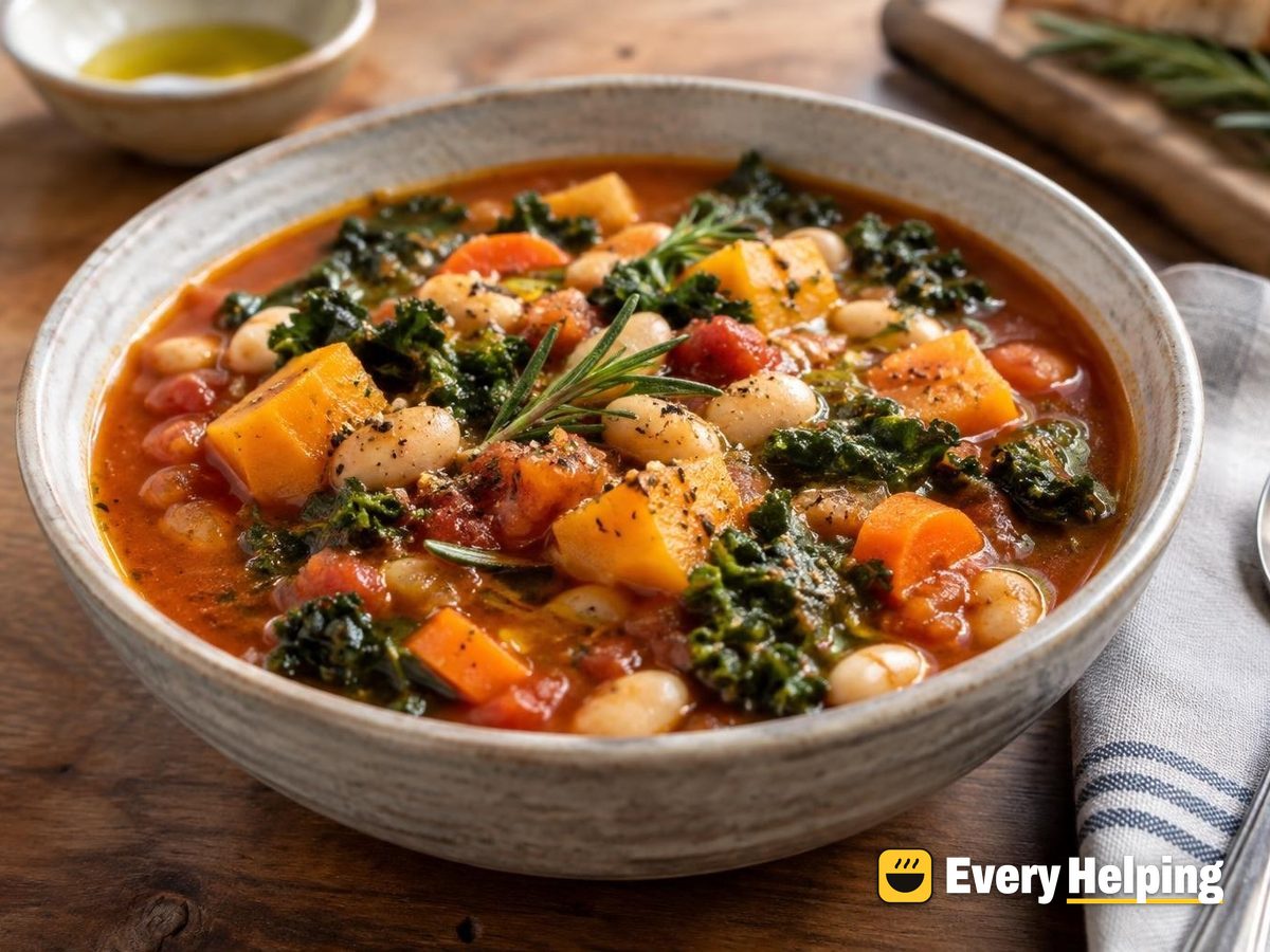 Tuscan White Bean, Kale and Squash Soup