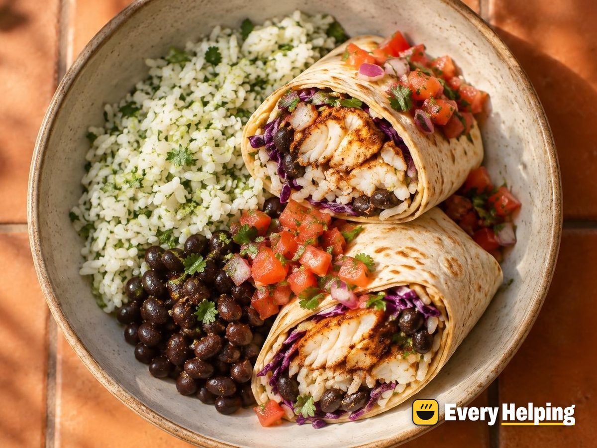 Chili-Lime Cod Burritos with Tomato Salsa
