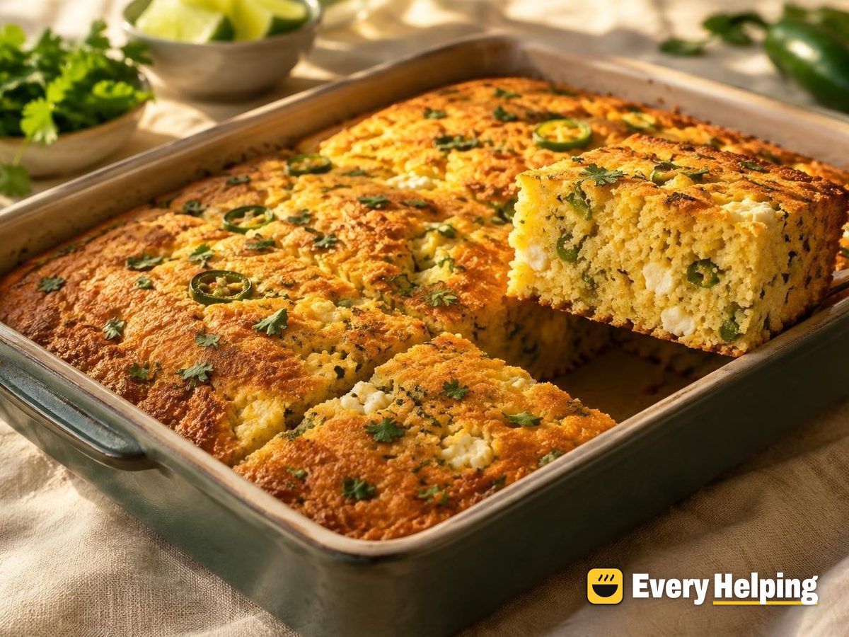 Queso Fresco, Green Chile and Cilantro Cornbread